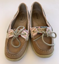 Sperry Woman Topsider Angelfish Stripes Flowers Slip On Boat Shoes Sz 5.5