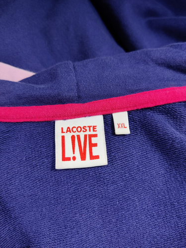 GIRLS LACOSTE L!VE XXL 16-18 YRS NAVY PINK FULL ZIP HOODIE HOODED SWEATER JACKET - Picture 5 of 5