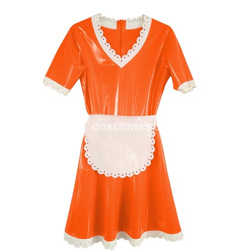 Latex Maid Dress 100% Rubber Ruffle All Style Unisex Skirt Masquerade Size S-XXL - 第 5/17 張圖片