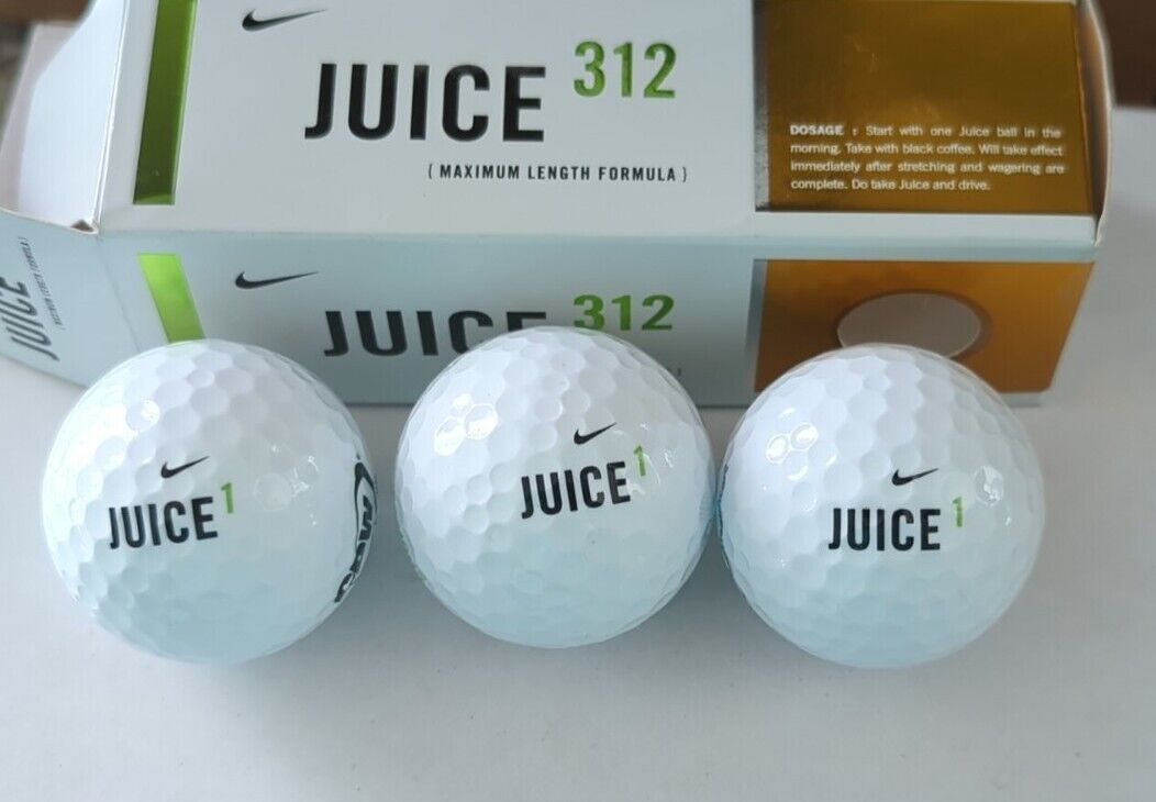 NIKE JUICE 312 Maximum Length Golf Balls 3 Pack- New