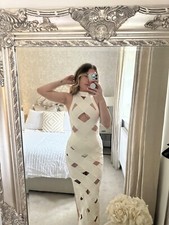 House Of CB Evening Dress white XS Cut outs With under shorts Worn Once