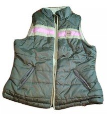 Le Tiger Womens Size Large Green Reversible Puffy Vest