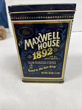 Maxwell House 1892 100 Year Anniversary Tin Can Storage Slow Roast Coffee 16 oz