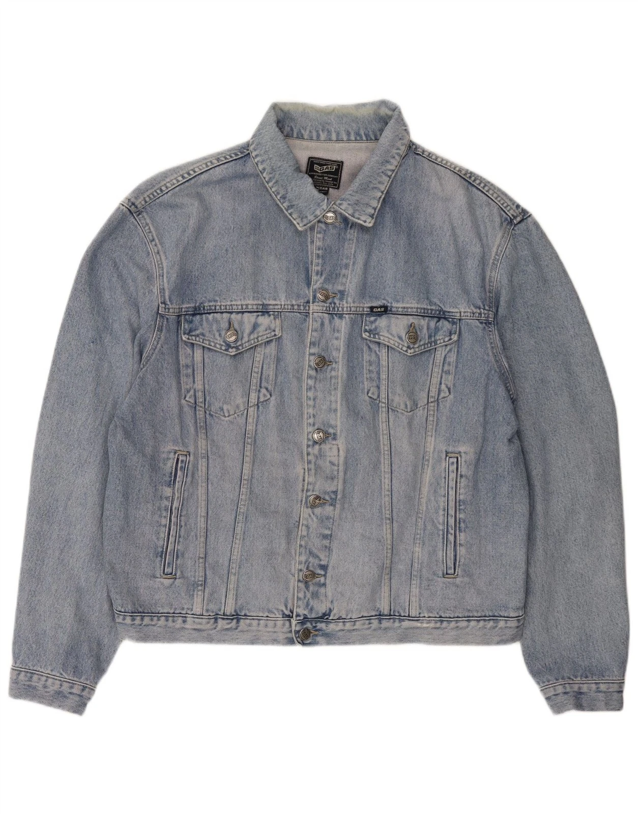 Gas Mens Denim Jacket 2XL Blue Cotton CX01