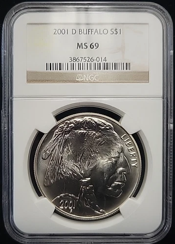 2001 D Buffalo Commemorative Silver Dollar NGC MS69 | See Pics
