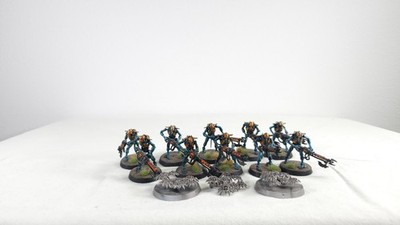 10 Necron Warriors bemalt + 3 Scarabs Warhammer 40K | 1 Base fehlt