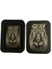 Ozzy Osbourne Collectible Black Flip Lighter with Case Rare Rock Memorabilia