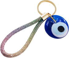 Evil Eye Keychain Bag Charm - Good Luck  Protection Amulet - Car Keyring Purse
