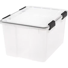 Iris 110450 Plastic Clear 46.6 qt. Capacity Storage Box 19.7 L in. (Pack of 6)