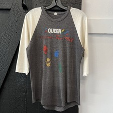 Vintage 1982 Queen American Tour Rock Band Raglan Shirt Size L