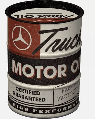 NOSTALGIC ART, retro piggy bank - Mercedes Truck Motor Oil, scale, CRMB31519