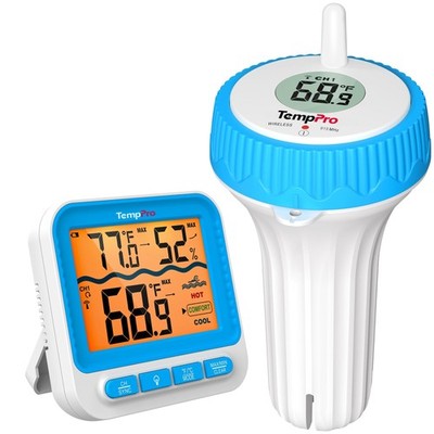 TempPro Waterproof Wireless Pool Thermometer Easy Read, Digital Pool Thermome...