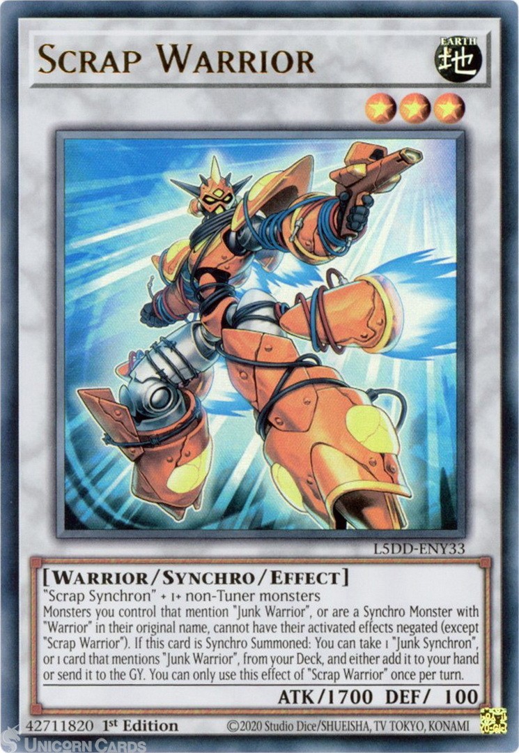L5DD-ENY33 Scrap Warrior : Ultra Rare 1st Edition Mint YuGiOh Card