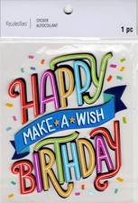 Happy Birthday - Make A Wish, 3D scrapbook stickers, 4x5" - Recollections 666563
