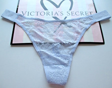 VICTORIA'S SECRET PINK Wink High Leg Thong Panty VS Shine Lace S M L XL Blue NWT