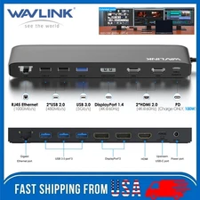 13-in-1 Docking Station 4K HUB DP HUB Triple Display 100W PD for Dell Mac Lenove