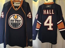 ~2008 Edmonton Oilers Taylor Hall Navy Home/Alt Reebok Premier Size S NHL Jersey