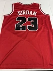 Michael Jordan Signed Chicago Bulls Red Basketball Custom Jersey PSA/DNA COA