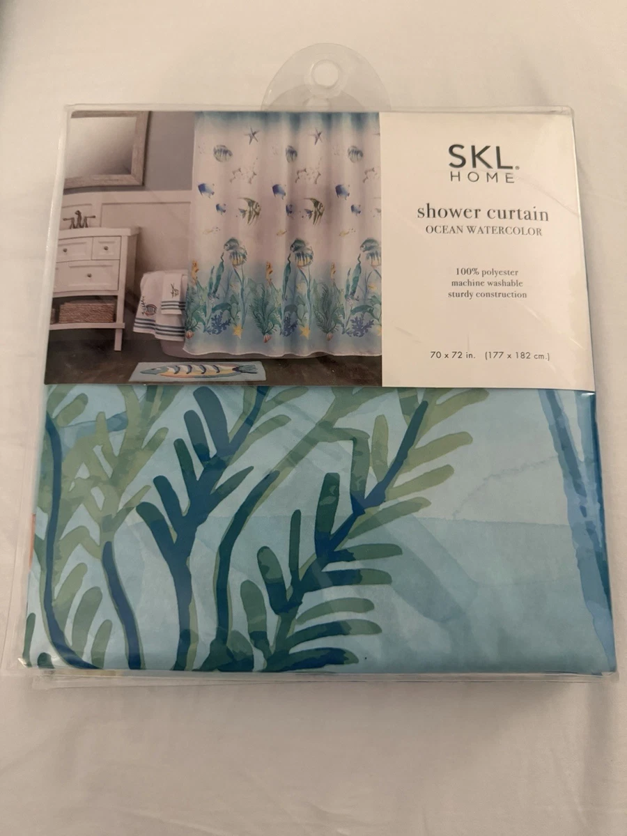 Saturday Knight Ltd 70-in W x 72-in L Aqua Floral Polyester Shower