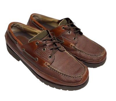 L.L. Bean Allagash Bison Brown Leather Lace Up Oxford Shoes Men's Size 10EE