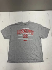 LGND Supply Co Gray Red Print Short Sleeve T Shirt Mens Size 2XL