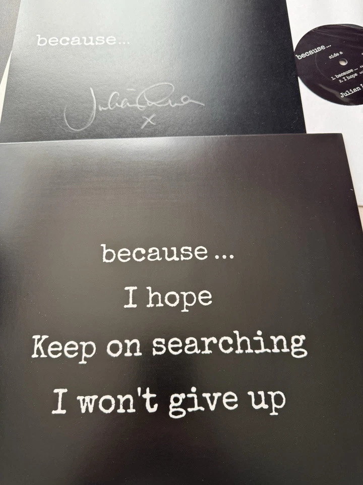 Julian Lennon SIGNED 4 Track Vinyl BECAUS LTD EP John The Beatles RARE NEW - Image 3 of 4