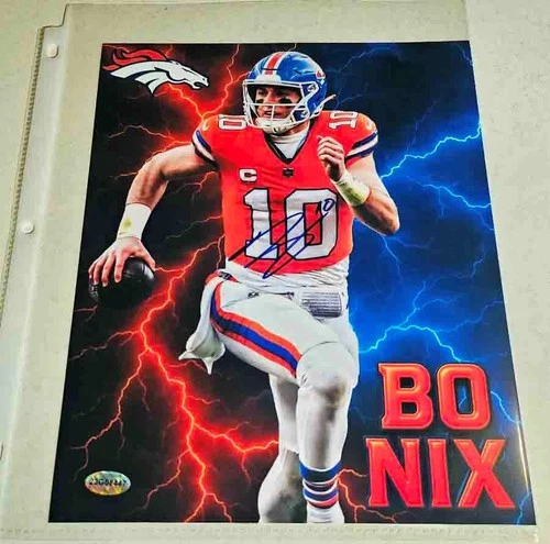 BO NIX HAND SIGNED DENVER BRONCOS 8 X 10 SPORTS ACTION PHOTO- COA