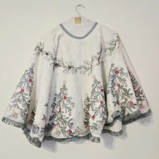 34th & Pine Large 53” Christmas Tree Skirt Trees Forest Pine Cream Ornaments New