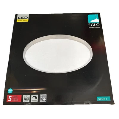 Eglo FUEVA 1 LED flach Deckenleuchte Silber 27W 3200lm 3000K Dimmbar 60cm H 28mm - Bild 1 von 4