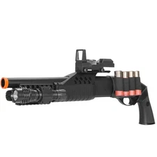 M180B2 Spring Shotgun RIS Pistol Grip w/ Shell Holder Flashlight Red Dot 250 FPS