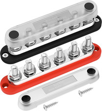 Daiertek 300A Bus Bar 12V Marine 12V Power Distribution Block with Cover 6 X 3/