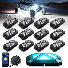 MICTUNING C4 12 Pods RGBW LED Rock Lights - 4-Sided Bluetooth Underglow Neon Kit