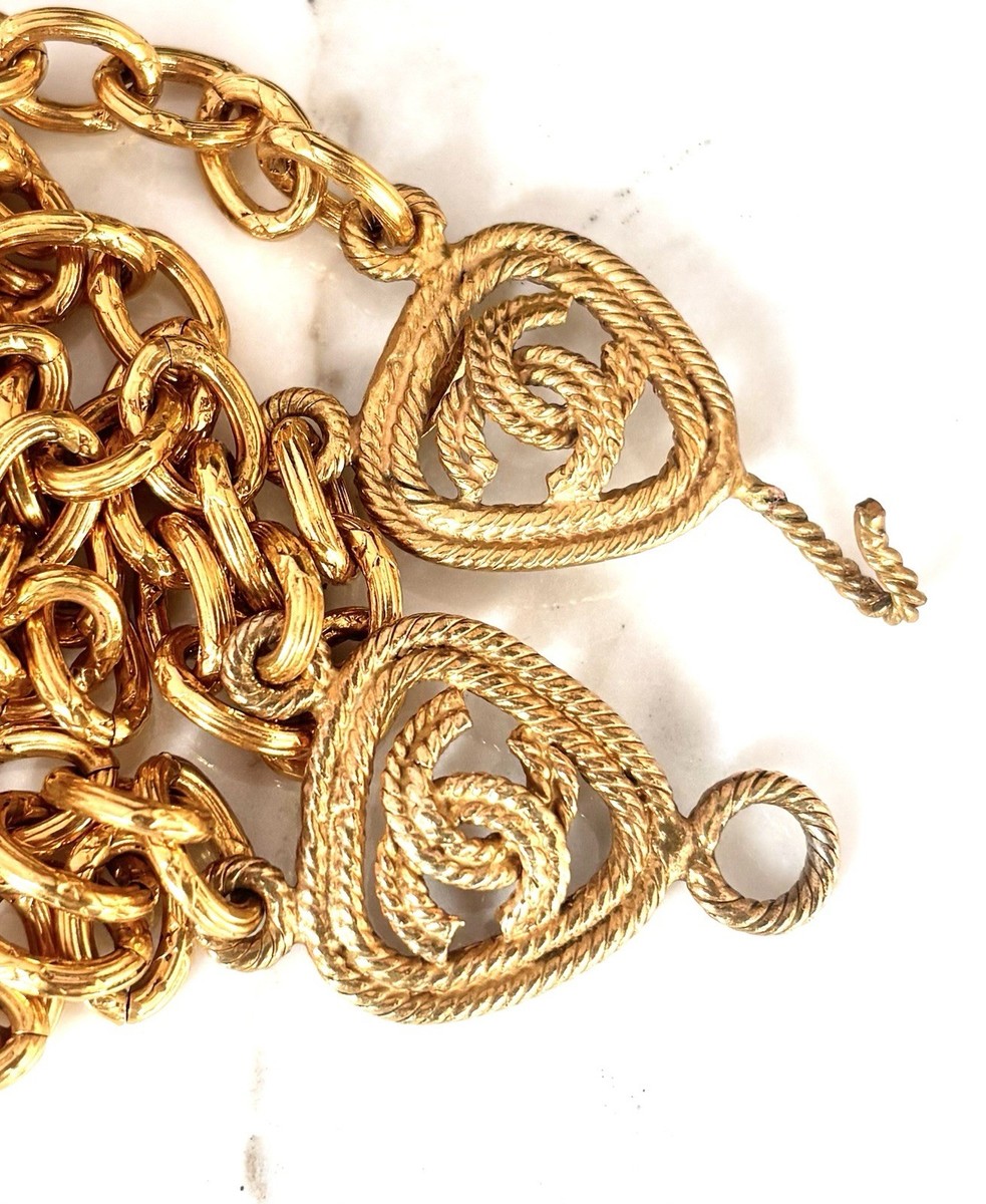 CHANEL RARE VINTAGE 1990s GRIPOIX PEARL HEART LAGERFELD DOUBLE
