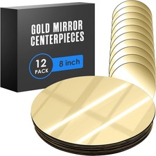 Houseables Gold Mirror Centerpieces For Tables, Round Mirrors For Centerpieces