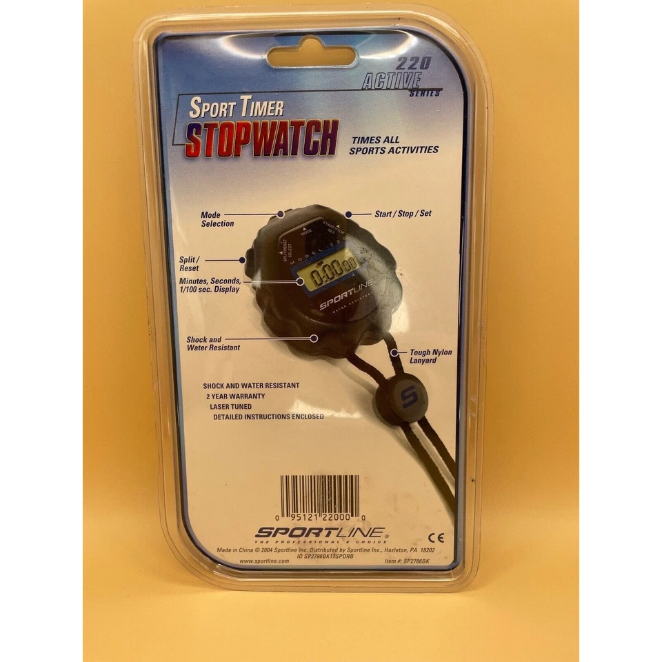 NEW - SPORTLINE STOPWATCH 220 SPORT TIMER WITH NECK STRAP, RARE - Image 4 of 4