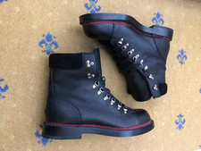 Gucci Stivali Hiking Ranger Pelle Nera Goodyear Saldati Uomo UK 10 US 11 EU 44