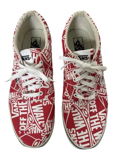Sneakers Vans rosse a scacchi *fuori dal muro * Skool 12