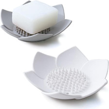 Silicone Soap Dishes with Draining - 2 Pack for Shower, Sink, and Bathtub. Exten