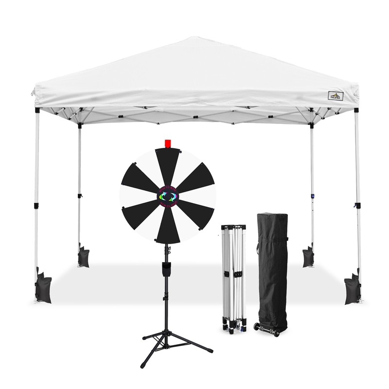 WinSpin Modular Prize Wheel & 10x10ft Pop Up Canopy w/ 12PCS Replacement Panels