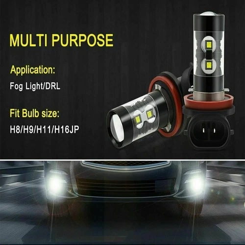 For BMW X5 2007-2015 White Front HID Headlight High-Low + LED Fog Light Bulbs - Picture 8 of 9