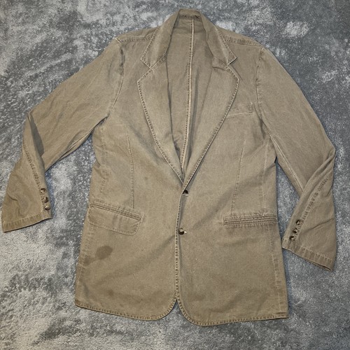 VTG LL Bean Men’s Jacket SZ 44 Tall Long Sleeve Blazer 100% Cotton Washed Green
