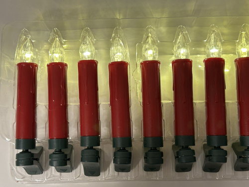 Rare RED Melrose Wireless Clip-on Plastic LED Tree Taper Candle Set of 12 Remote - Picture 19 of 24