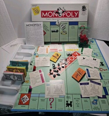 Monopoly Game Short Rules Family Friend Night Parker Bros 1998 Money Bag Token