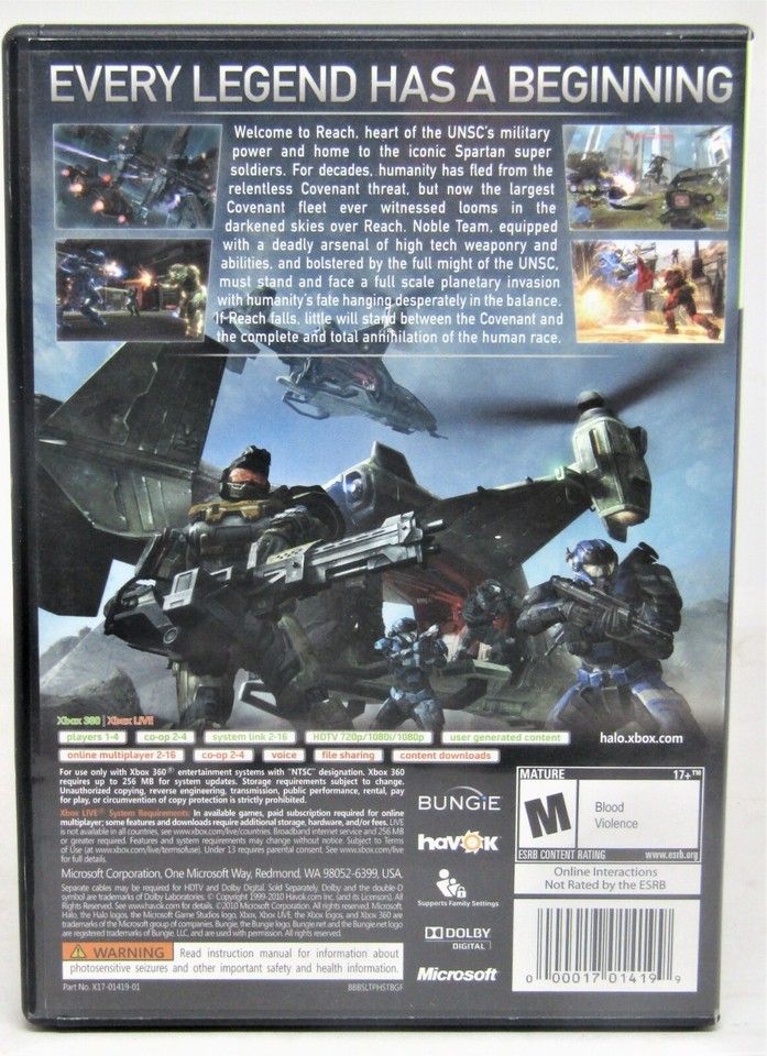 Jeu Halo Reach - Xbox 360 - Complet En Très Bon état