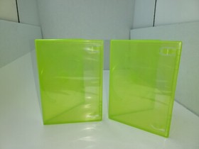2X MINT NEW XBOX 360 Authentic Replacement Clear Green Game Case OEM W/Sleeve