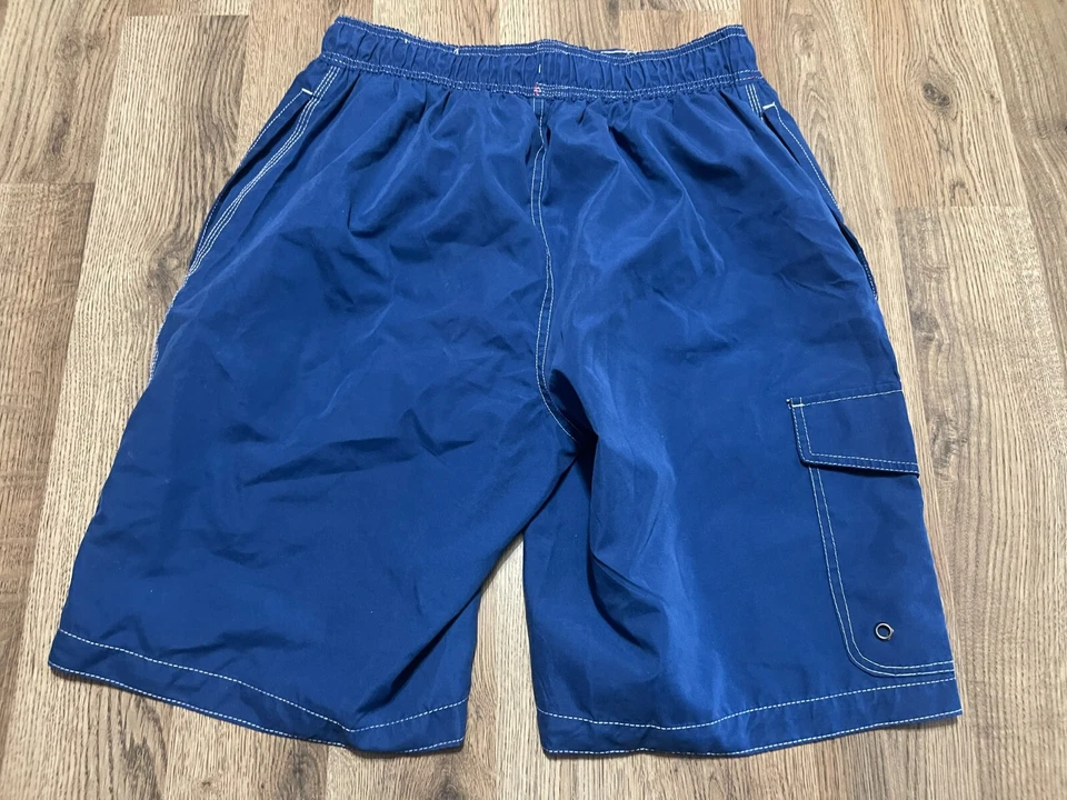 Pantalones Cortos St. John's Bay, Para Hombre Talla Mediana, Azul, Bañador, Cintura Atada Foto 2 de 4