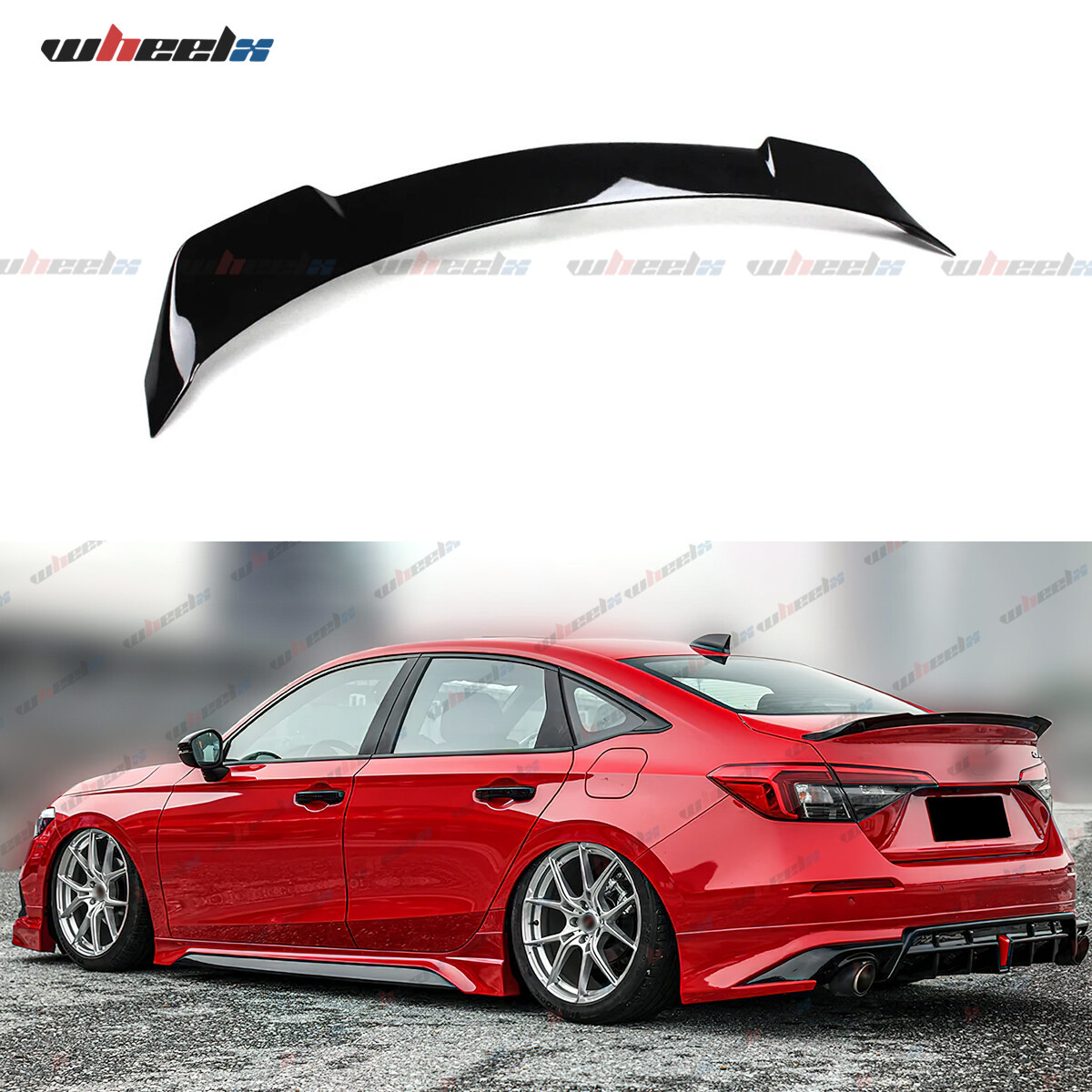 For 22-26 11th Gen Honda Civic Sedan Yofer Glossy Black High Kick