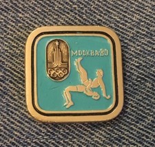 Greco Roman Wrestling Olympic Pin Brooch~1980 Moscow Summer Games~Russia~USSR