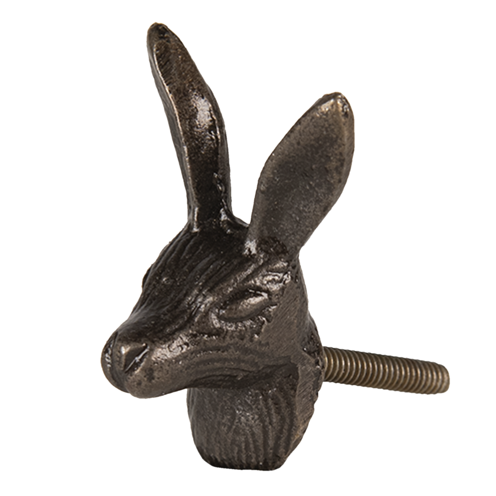 Bronzed Metal Hare Metal Drawer Door Knob Rabbit Animal Kitchen Cupboard