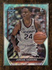 2022-23 Bowman University Chrome Jordan Hawkins 1st Aqua Wave RC /299 - UCONN